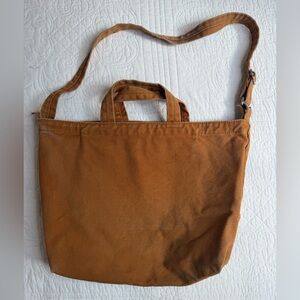 Baggu Duck Bag Shopper Canvas Tote Purse Washable Camel Tan Crossbody